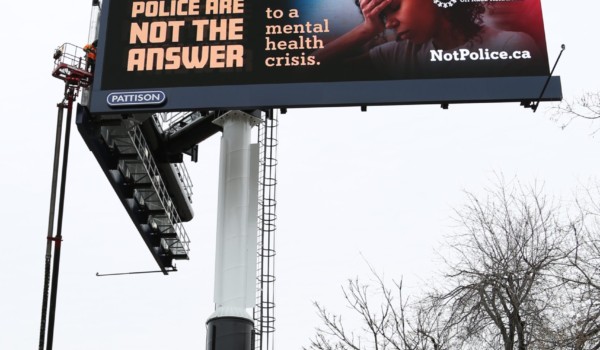 Police are not the answer to a mental health crisis billboard