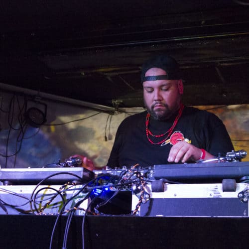 Indigenous DJ and producer, DJ Shub, plays live at Camp Wavelength on August 18 (Photo: Nicole Di Donato).
