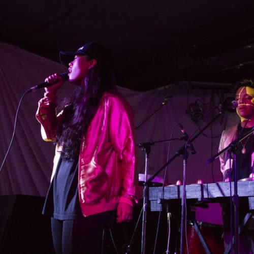 Victoria Marie sings a remix of Katy Perry's song  Dark Horse alongside Datu at Camp Wavelength (Photo: Nicole Di Donato).