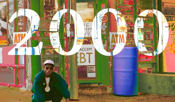 2000 album cover, with Joey posing in front of a colourful storefront