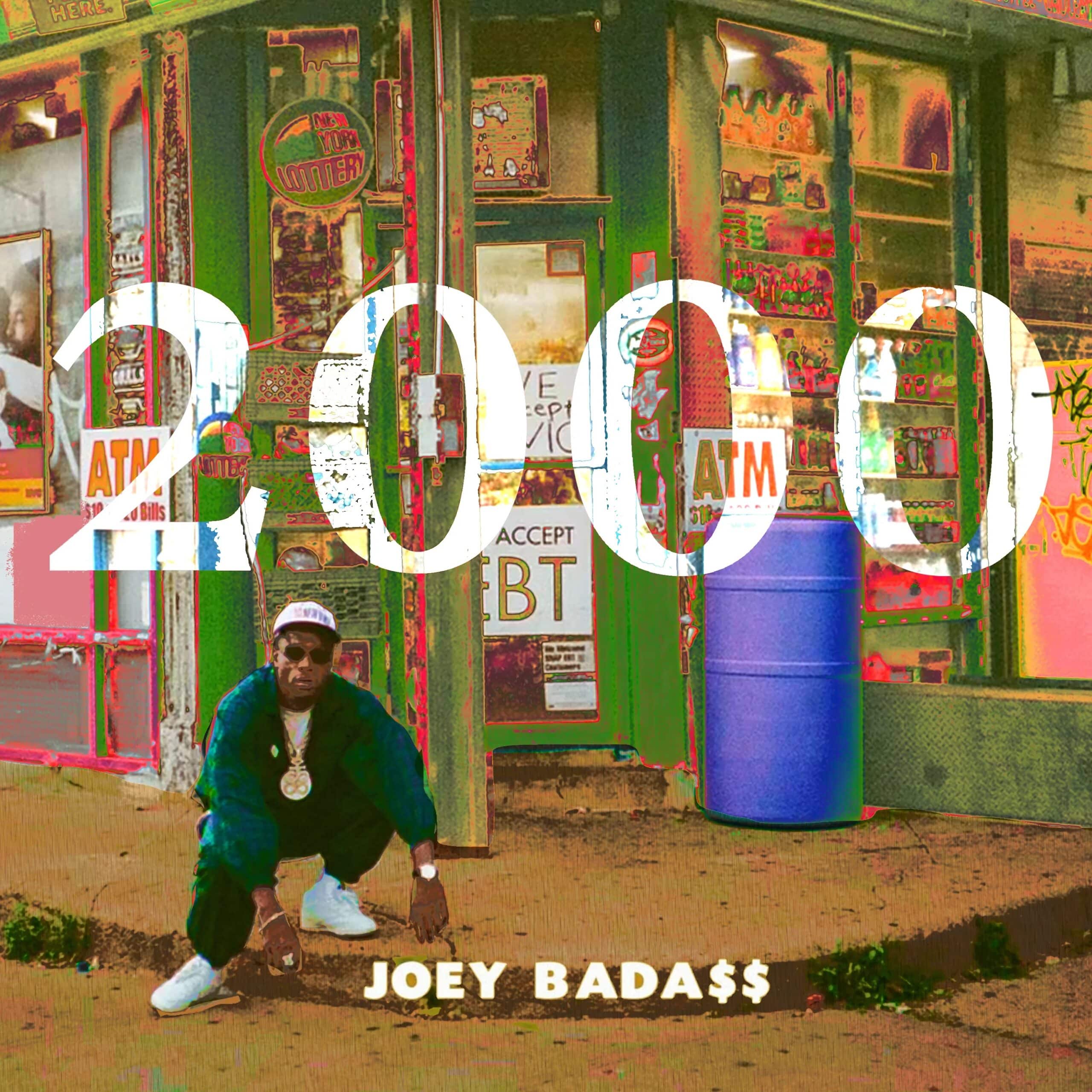 2000 album cover, with Joey posing in front of a colourful storefront