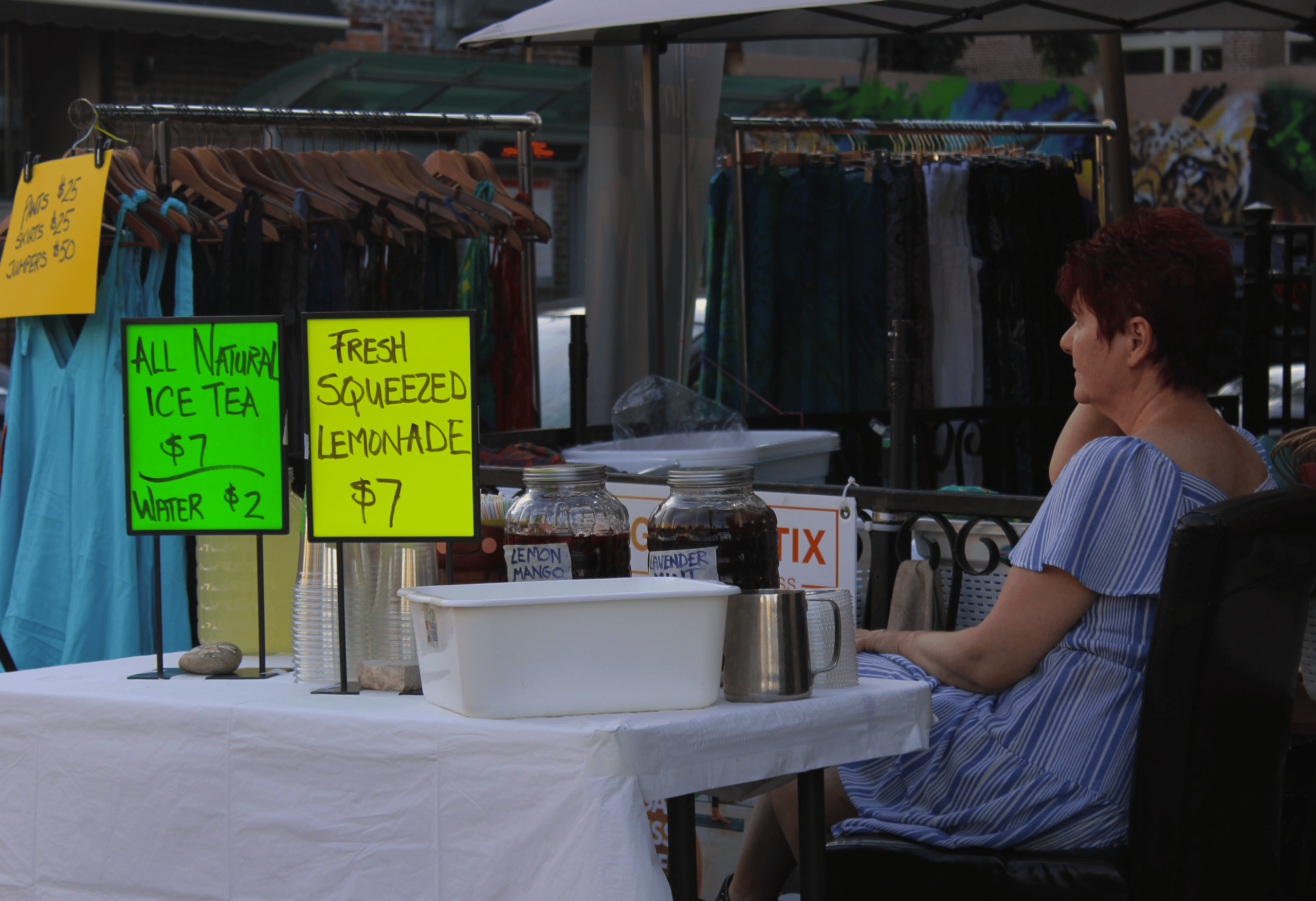 A StreetFest vendor selling drinks